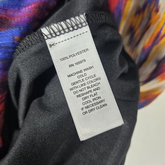 NWT Cable‎ & Gauge Boho Ikat Print Blouse Top Multicolor Large Flutter Sleeve - Picture 6 of 14